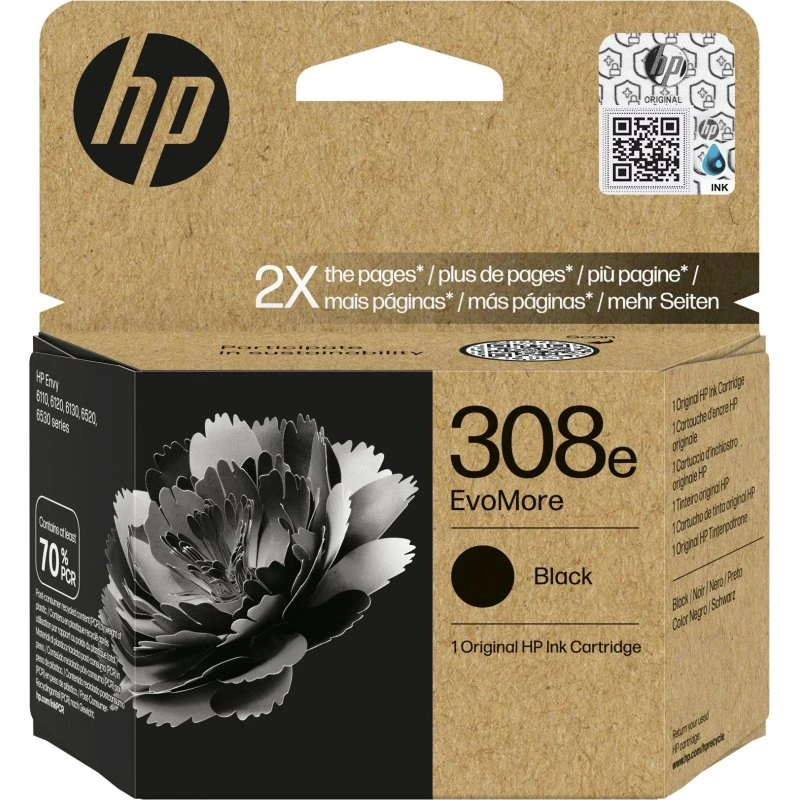 HP 308e EvoMore Sort Blækpatron - 320 sider