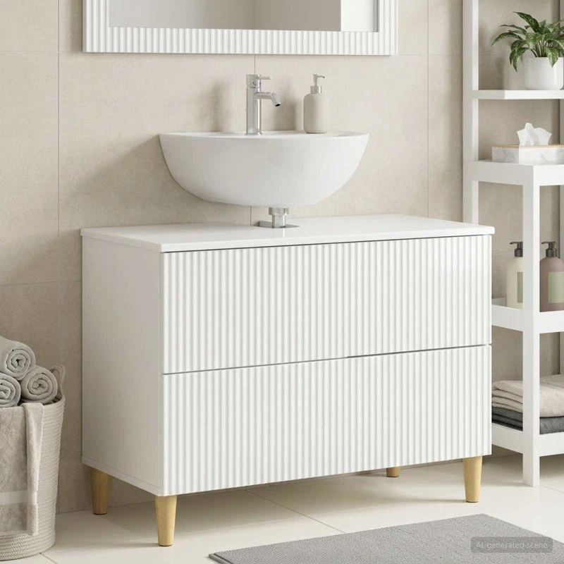 vidaXL ARNHEM Badeværelsesunderskab Hvid Højglans 82 x 41 x 59 cm