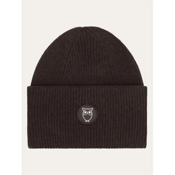 KnowledgeCotton Apparel Big Rib Beanie - Chocolate Torte