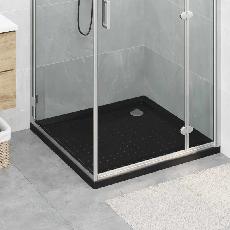 vidaXL Brusebund med Dots 90 x 90 x 4 cm ABS Sort