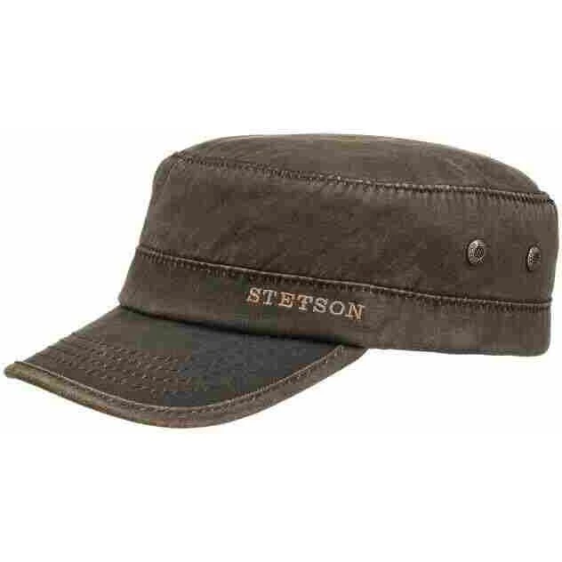 Stetson Oilskin Army Cap med foer - Sort