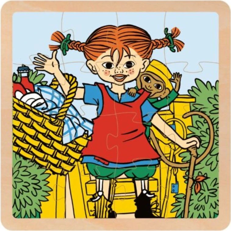Barbo Toys Pippi Langstrømpe Træpuslespil - Pippi og Hr. Nilsson