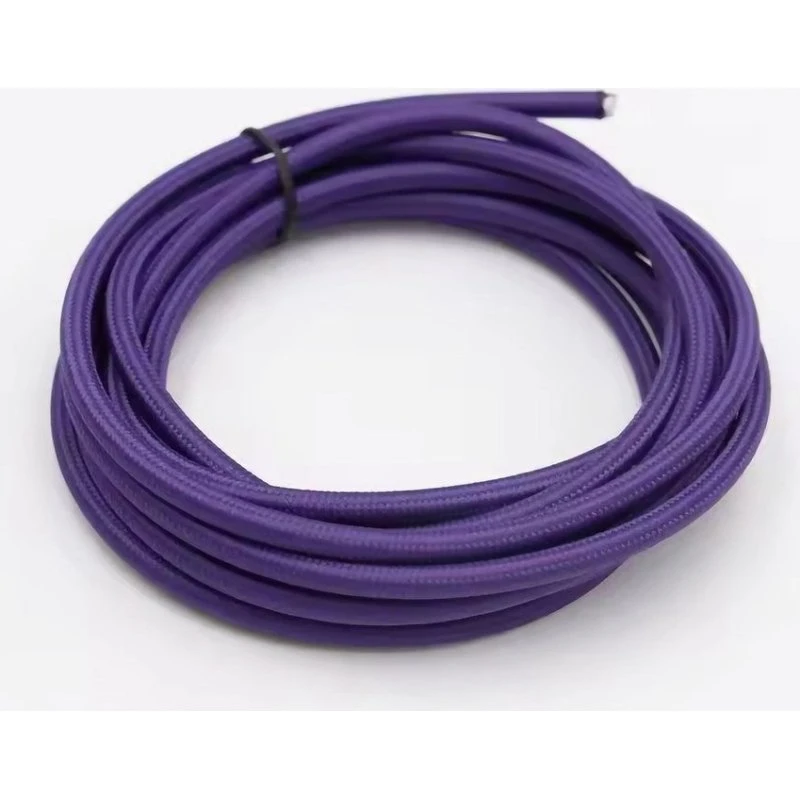 Stofledning 2x0.75 mm², tekstil - 5 meter, 230V, Lilla