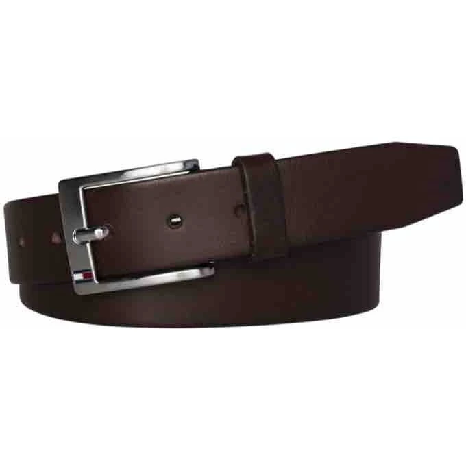 Tommy Hilfiger New Aly bælte i mørkebrun læder