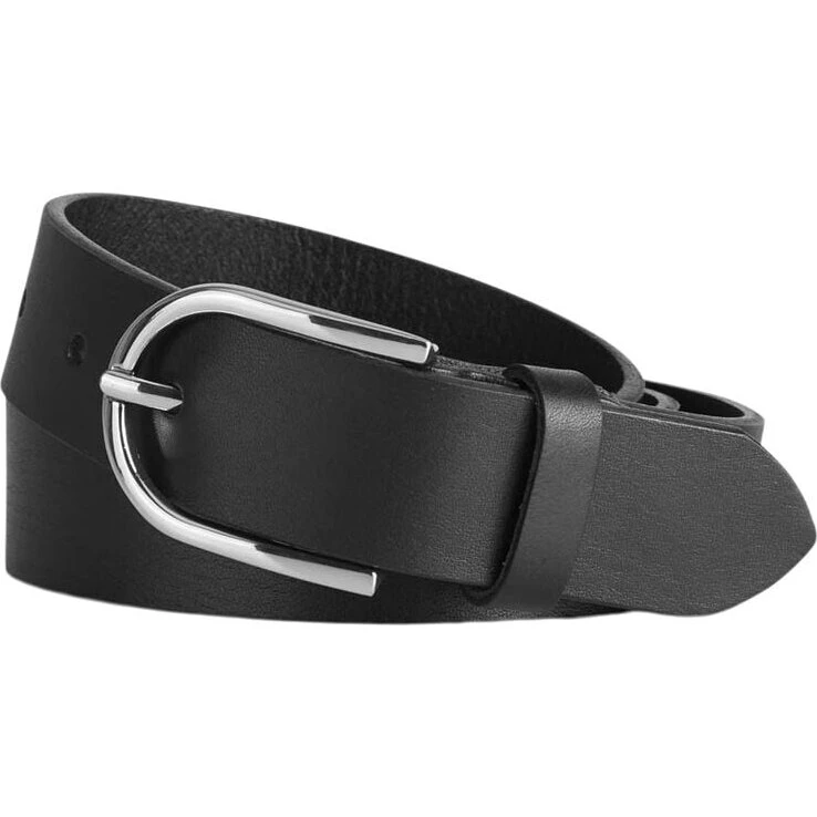 Markberg AdeliaMBG læderbælte 3 cm, rundt sølvspænde