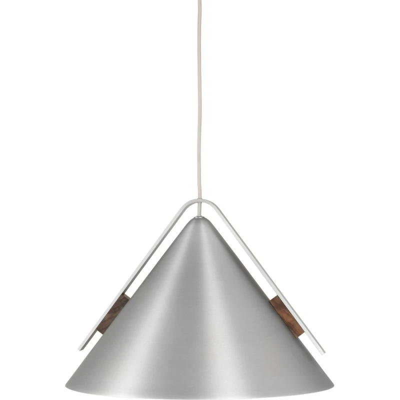 Kristina Dam Cone Pendel Stor i Børstet Aluminium & Valnød