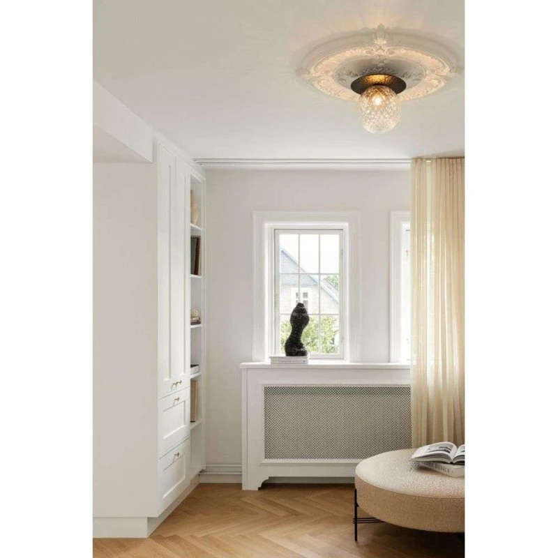 Nuura Liila 1 Væglampe/Loftlampe - Sort/Klar - Ø 25,5 cm