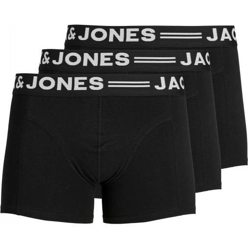Jack & Jones 3-pak boksershorts i sort med hvid elastik