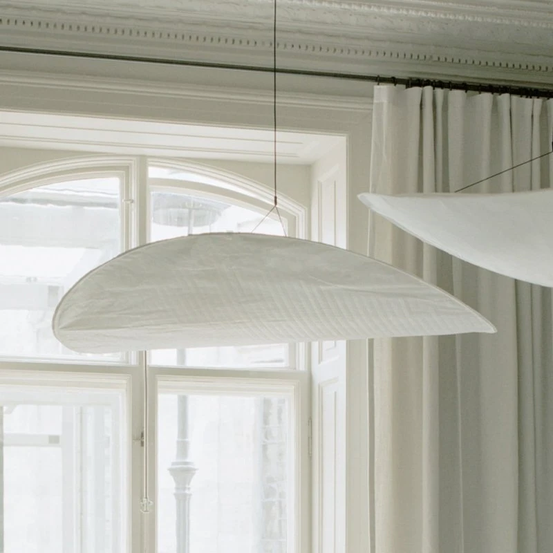 New Works Tense LED-hængelampe, Ø 90 cm, Hvid