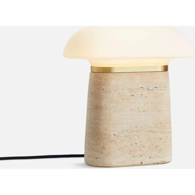 Woud Nova Bordlampe - Ivory Travertin & Opalglas