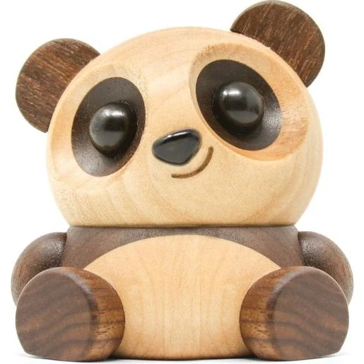 Fablewood Pom Pom den lille panda - Træfigur i valnød og ahorn