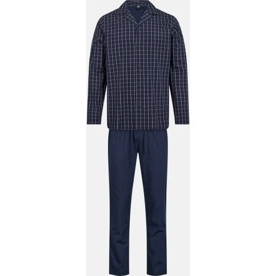 JBS Pyjamas i navy stribet vævet bomuld til herre