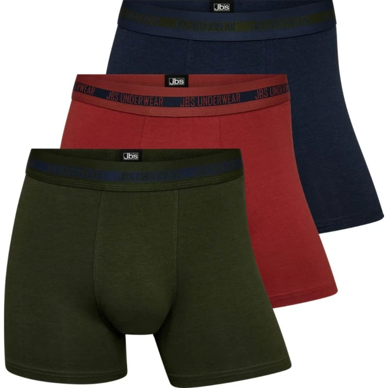 JBS 3-pak bambus boxershorts, Navy/Rød/Grøn, 3XL