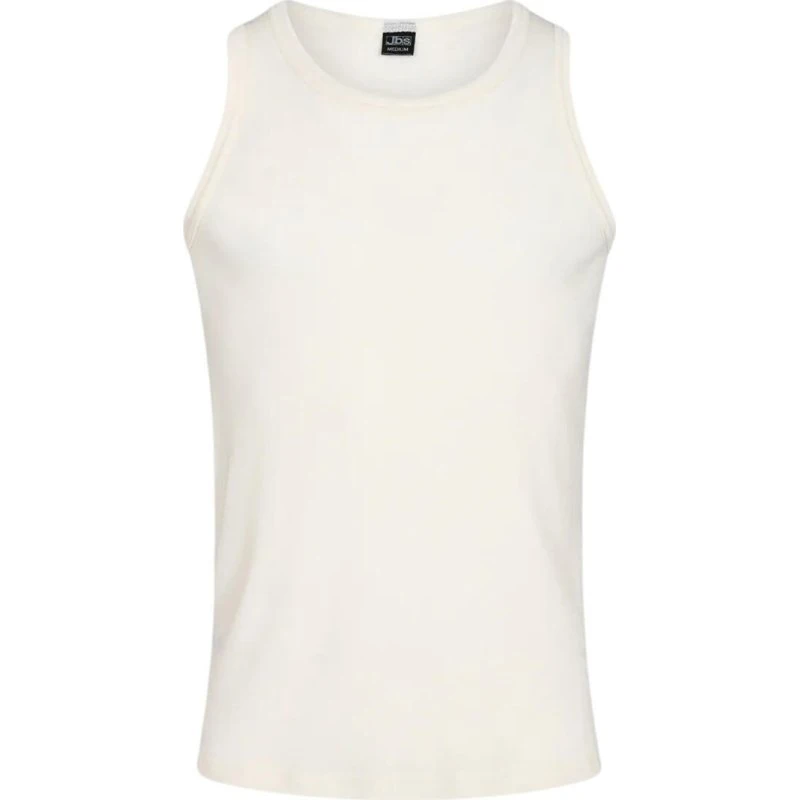 JBS Tank-top i 100% merino uld til mænd, hvid, str. medium