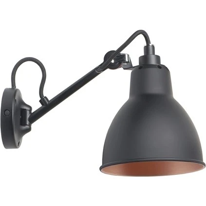 Lampe Gras No 104 væglampe - Sort/Kobber