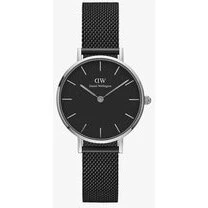 Daniel Wellington Petite Ashfield 32 mm – sort stållænke