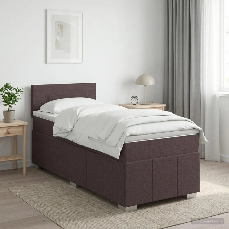 vidaXL Boxmadras med topmadras 100x200 cm - Mørk Brun