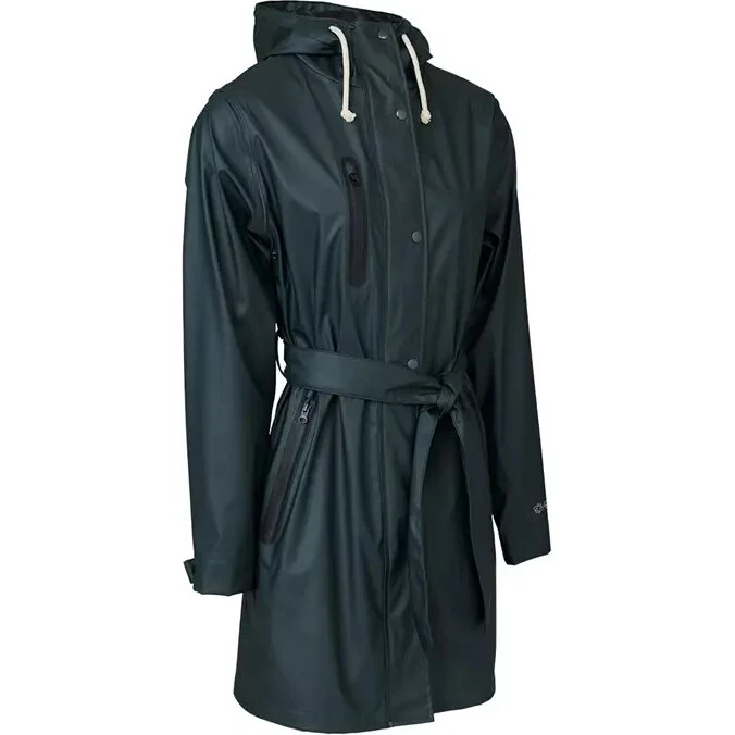 ELKA Recycled PU dame regnfrakke - Mørk salamander