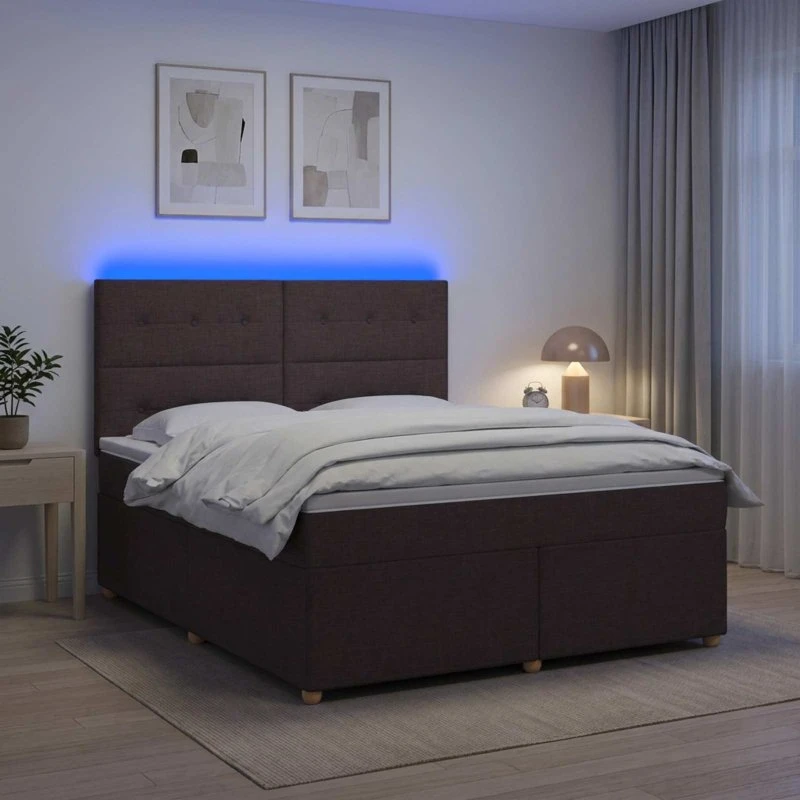 vidaXL Boxmadras med topmadras, Mørk Brun, 140 x 200 cm