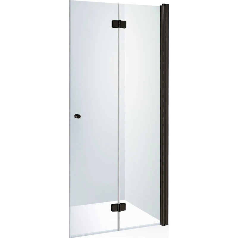 Brasta Simona brusedør 77,3 cm, højre, klart glas, sort profil