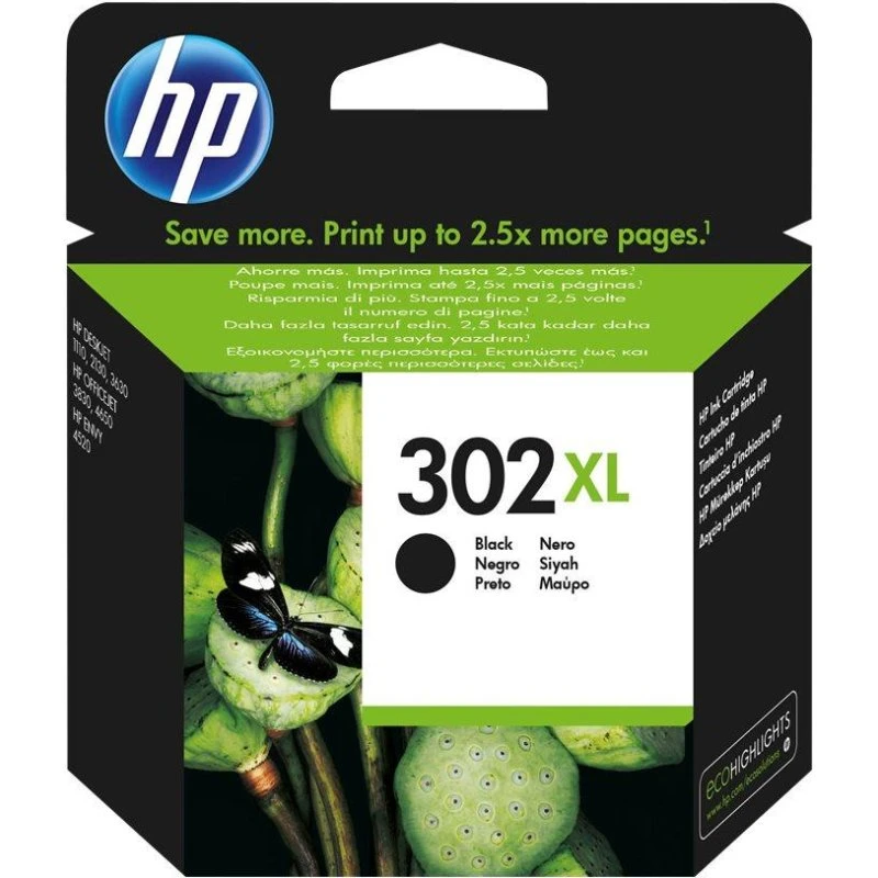 HP 302XL Sort Original Blækpatron - 430 sider