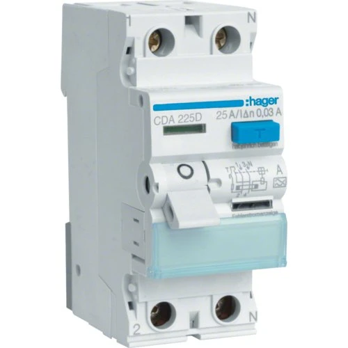 Hager CDA225D Reststrømsafbryder 25A - 2 Moduler