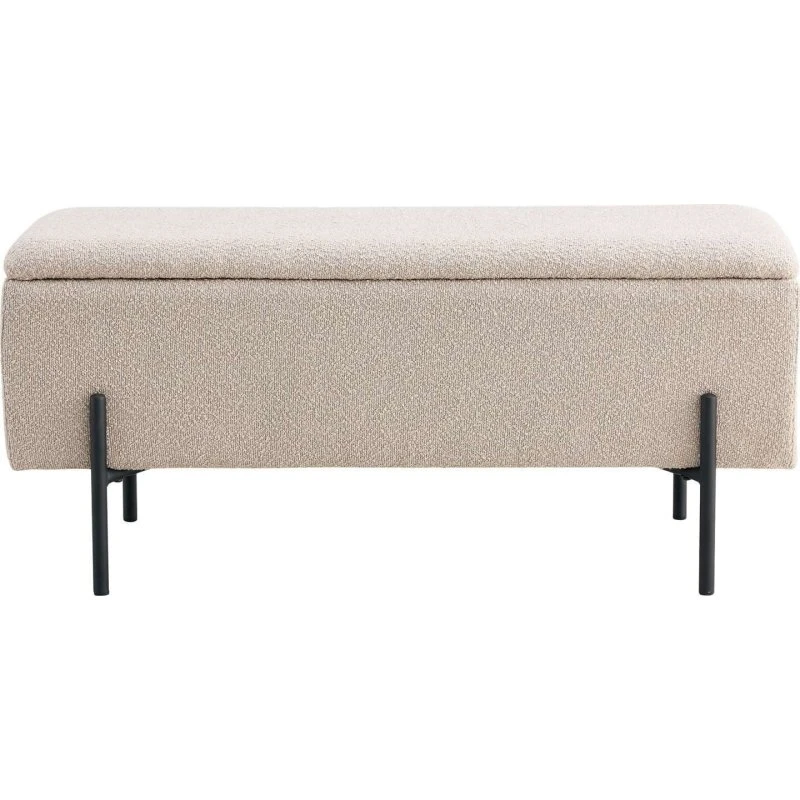 Watford Entrébænk med opbevaring, beige bouclé, 95x36,5 cm