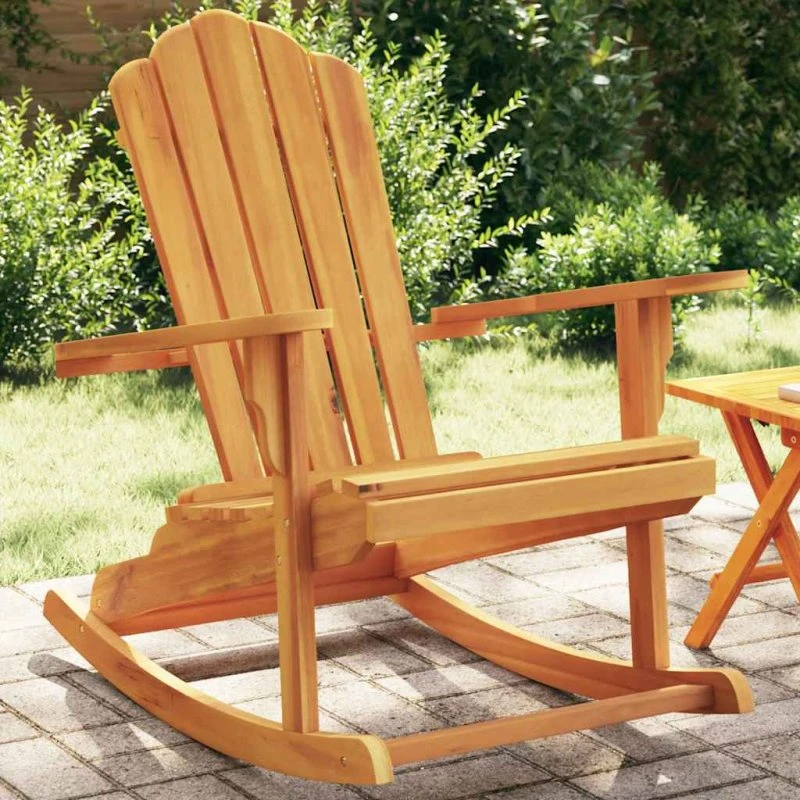vidaXL Adirondack-gyngestol i massivt teaktræ