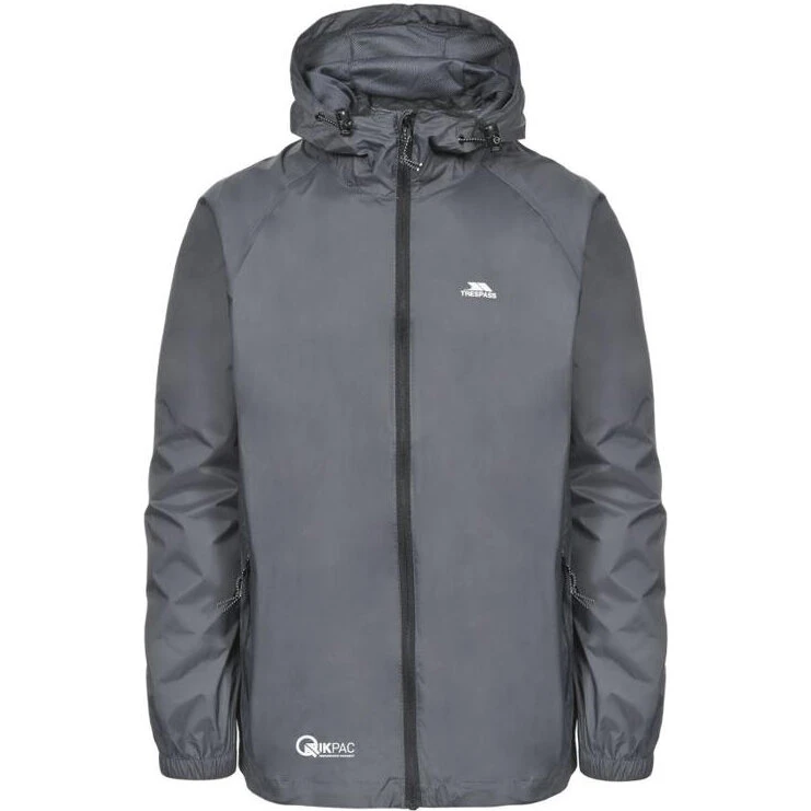 Trespass Qikpac Unisex regnjakke, grå