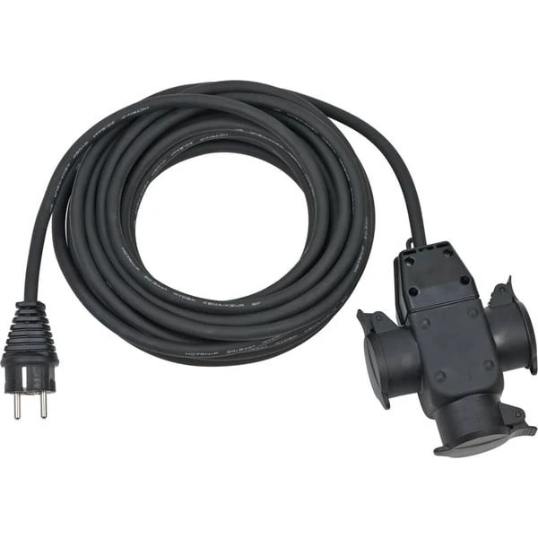 Brennenstuhl 1167810301 Udendørs Stikdåse 10m - 3 udtag, Sort