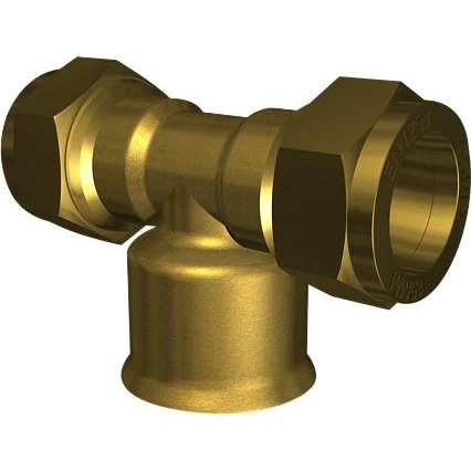 VSH Kompressions-tee med muffe 15 mm - 1/2'' - 15 mm
