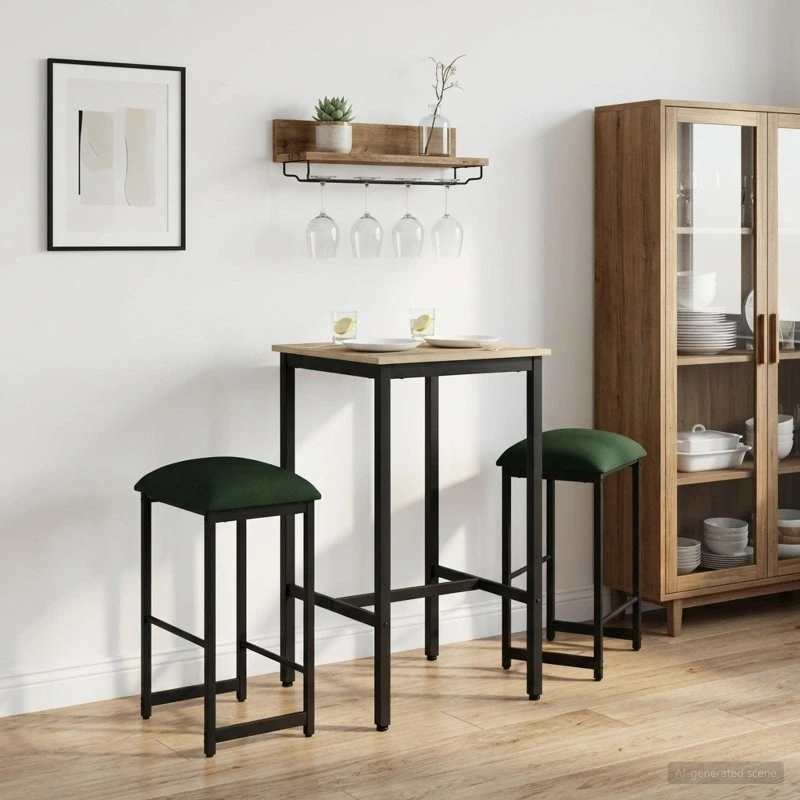vidaXL Barstole 2 stk. Mørkegrøn 40x32x74 cm i Konstrueret træ