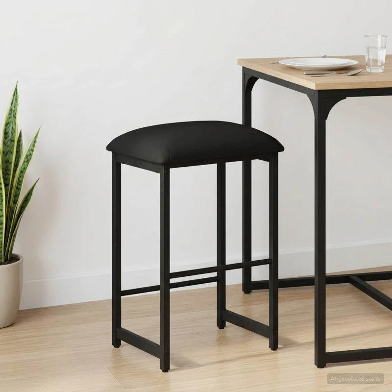 vidaXL Barstol Sort 40 x 32 x 74 cm i konstrueret træ