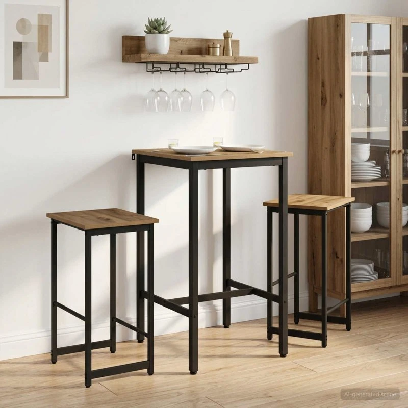 vidaXL Barbænk 2 stk. Artisan-eg 40x32x74 cm