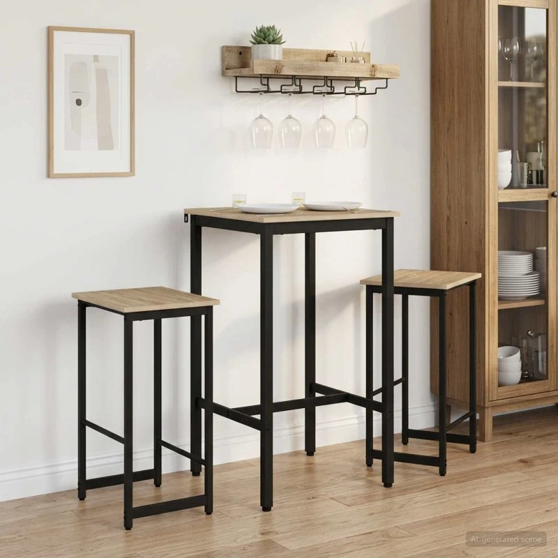 vidaXL Barbænk 2 stk. Sonoma-eg 40x32x74 cm