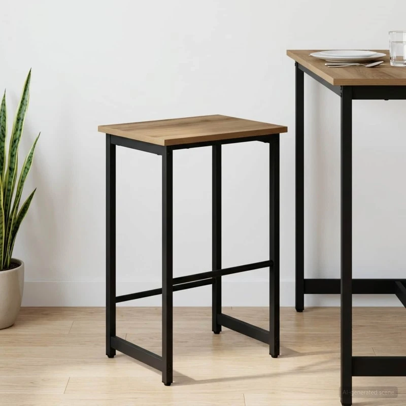 vidaXL Barstol Artisan-eg 40 x 32 x 64 cm med stålramme