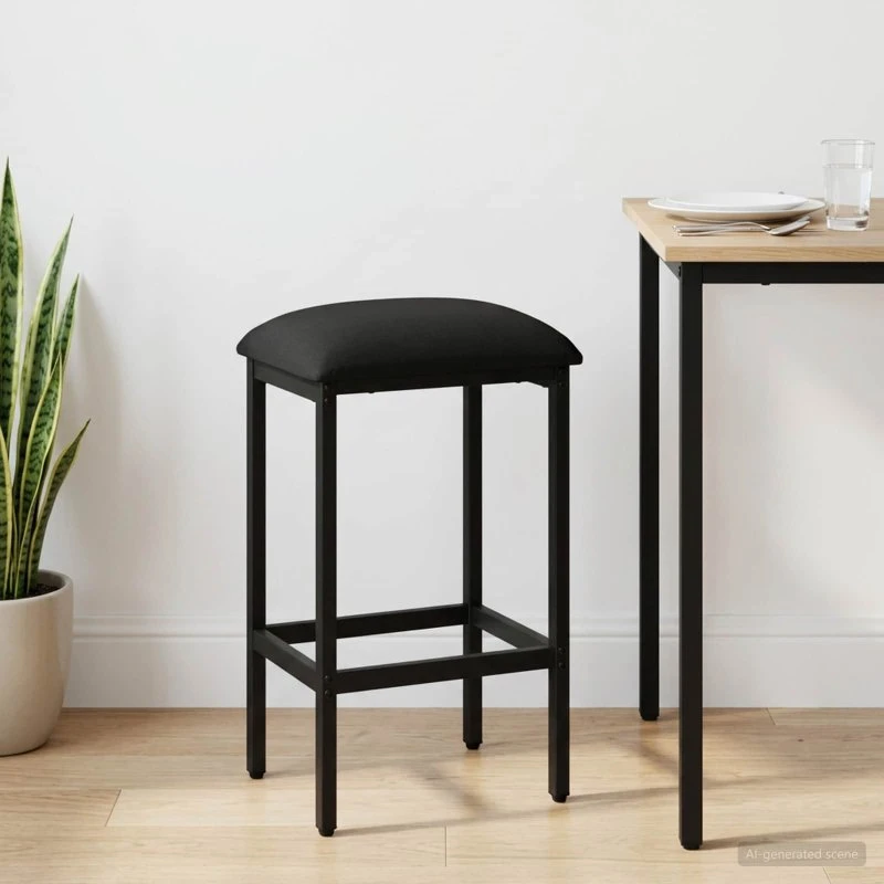 vidaXL Barstol Sort 40 x 32 x 74 cm i konstrueret træ