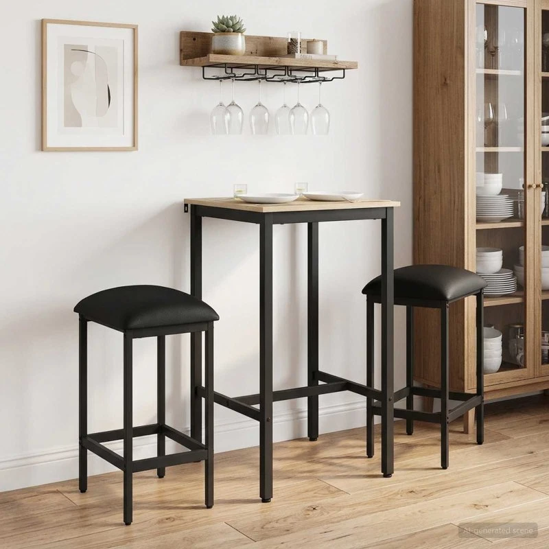 vidaXL Barbænk 2 stk. Sort, 40 x 32 x 64 cm