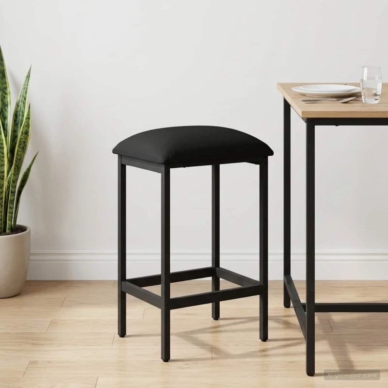 vidaXL Barstol Sort 40 x 32 x 64 cm med polstret sæde