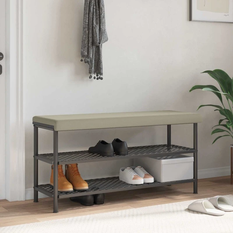 vidaXL Bænkpude i tekstureret velour, sandfarvet, 110x35 cm