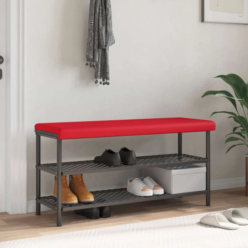 vidaXL Bænkpude Kunstlæder Rød 110 x 35 cm