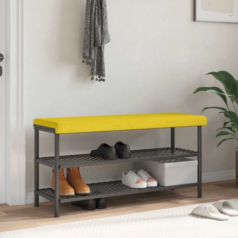 vidaXL Bænkpude Lys Gul 110x35 cm i stof