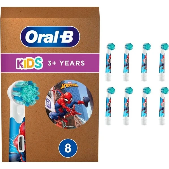 Oral-B Kids 3+ Spiderman børstehoveder - 8 stk.