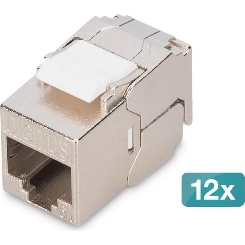 Digitus CAT 6A Keystone-modul RJ45 skærmet, værktøjsfri (12 stk.)