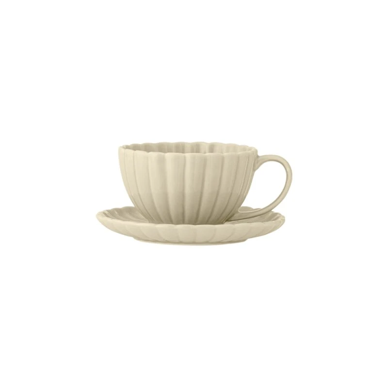 Bloomingville Latina cappuccino kop med underkop - Natur