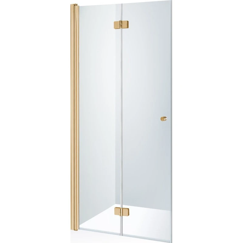 Brasta Simona brusedør, 77,3 cm, venstre, klart glas, guld profil