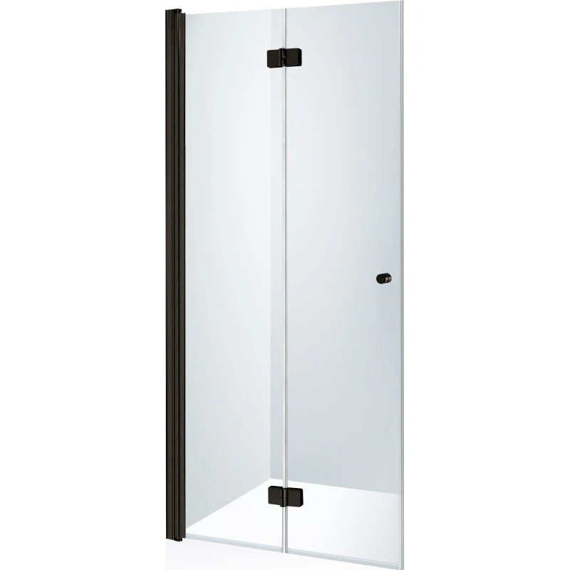 Brasta Simona brusedør, 87,3 cm, venstre, klart glas, sort profil