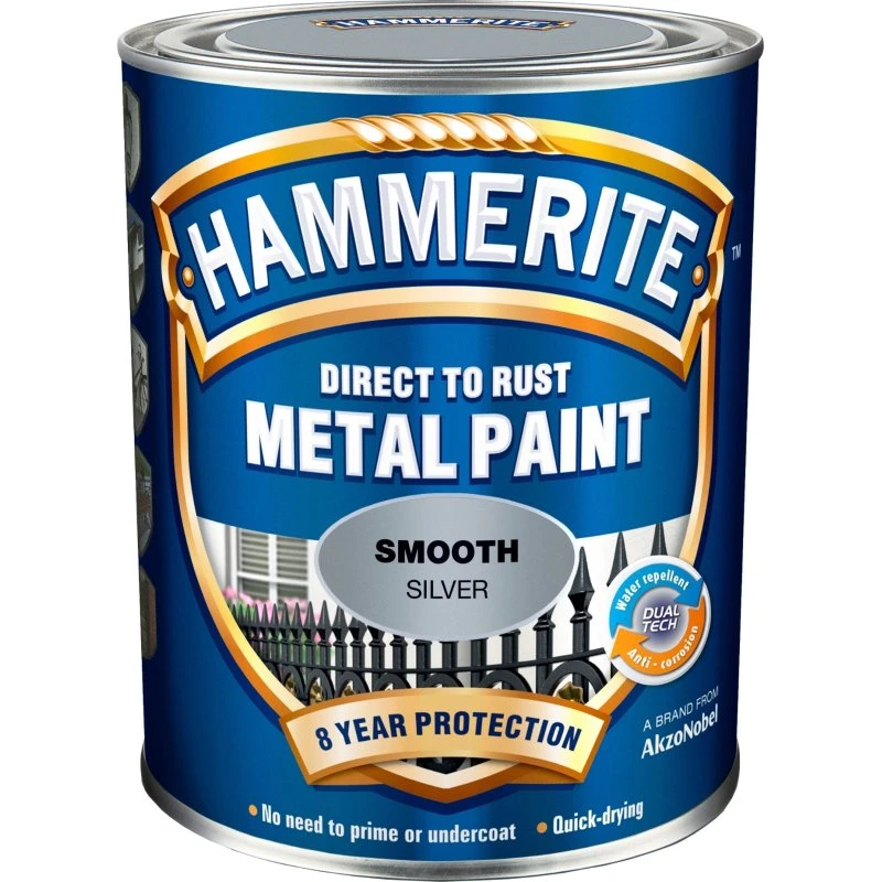 Hammerite Glat-effekt Sølv - 250ml