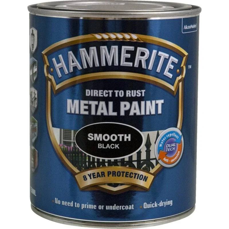 Hammerite Glat-Effekt Sort - 0,75L