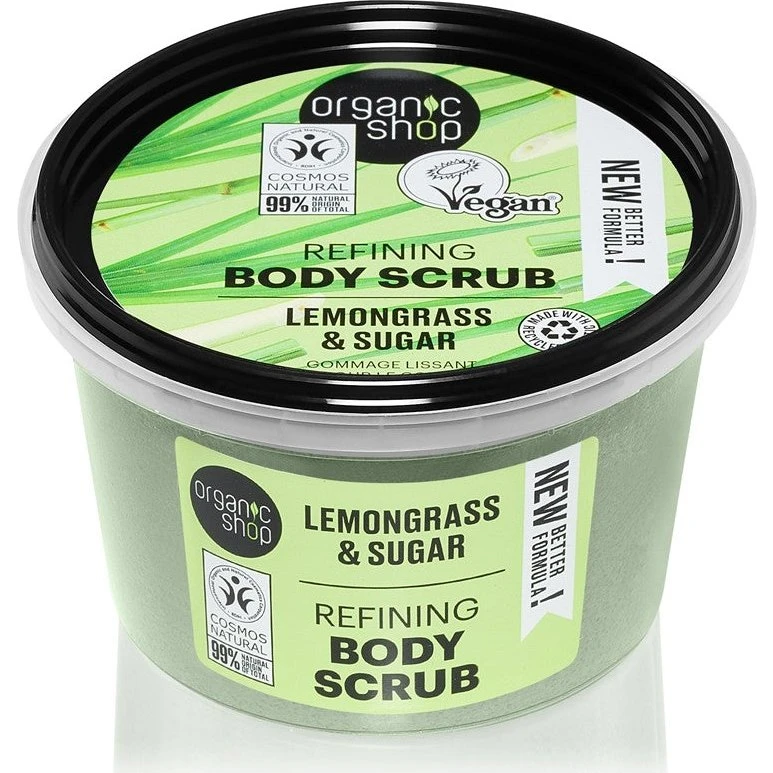 Organic Shop Citrongræs & Sukker Gentle Body Scrub 250ml